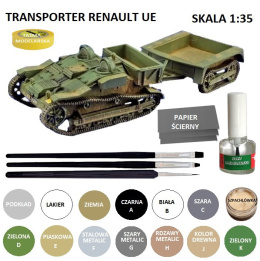 PLASTIKOWY model do sklejania francuski Transporter RENAULT UE + farby akrylowe, podkład do farb akrylowych...