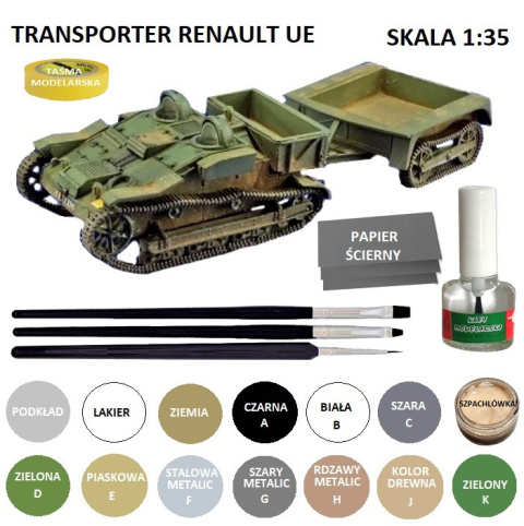 PLASTIKOWY model do sklejania francuski Transporter RENAULT UE + farby akrylowe, podkład do farb akrylowych... PLASTIKOWY model do sklejania francuski Transporter RENAULT UE + farby akrylowe, podkład do farb akrylowych...