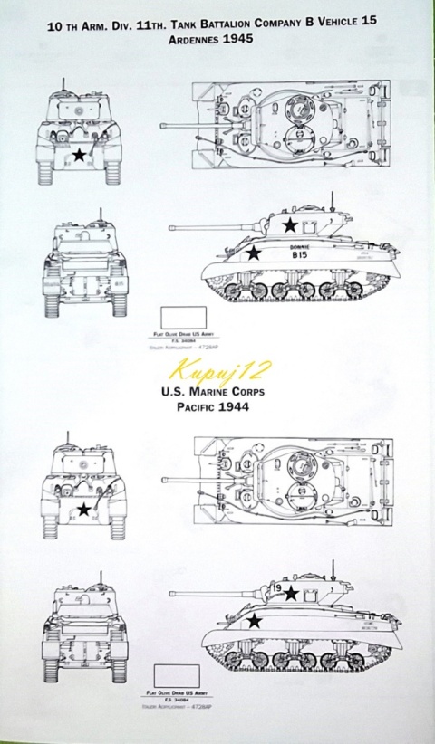MODEL amerykańskiego czołgu Sherman M4A1 Italeri Skala 1:35 MODEL amerykańskiego czołgu Sherman M4A1 Italeri Skala 1:35