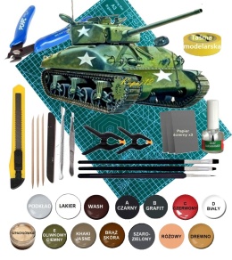 MODEL amerykańskiego czołgu Sherman M4A1 Italeri Skala 1:35