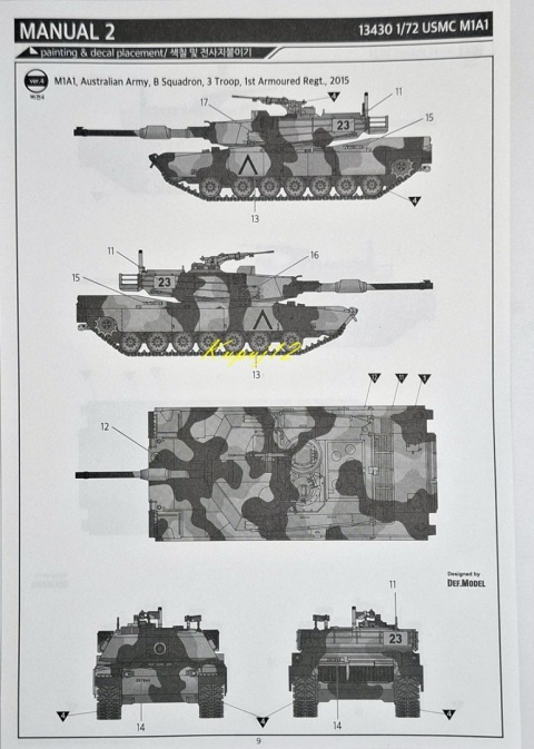 MODEL amerykańskiego czołgu USMC M1A1 Abrams Academy Skala 1:72 MODEL amerykańskiego czołgu USMC M1A1 Abrams Academy Skala 1:72