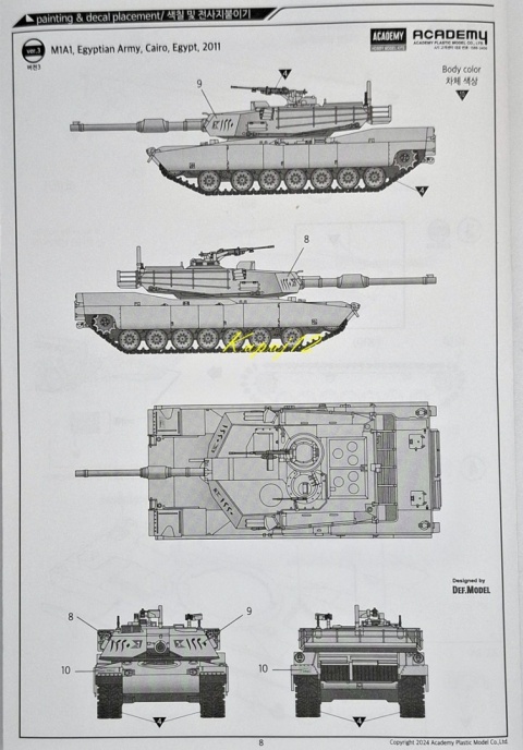 MODEL amerykańskiego czołgu USMC M1A1 Abrams Academy Skala 1:72 MODEL amerykańskiego czołgu USMC M1A1 Abrams Academy Skala 1:72
