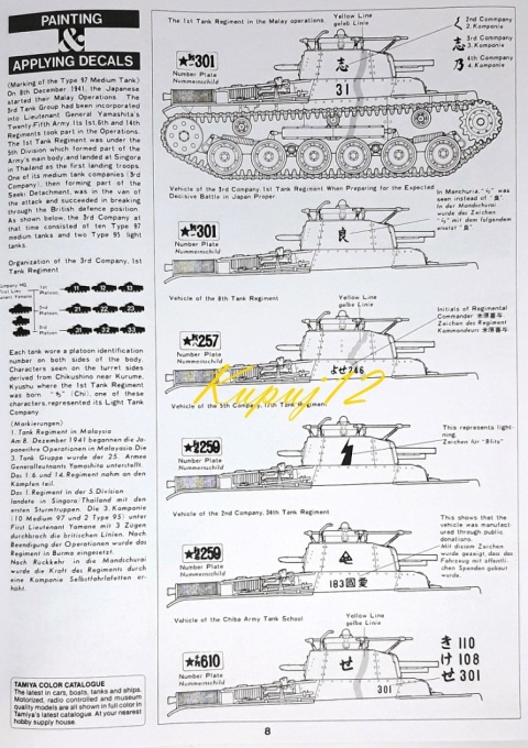 MODEL japońskiego czołgu TYPE97 (CHI_HA) Tamiya Skala 1:35 MODEL japońskiego czołgu TYPE97 (CHI_HA) Tamiya Skala 1:35
