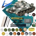 PLASTIKOWY model do sklejania radzieckiego czołgu T-34/85 + mata, klej, farby akrylowe, podkład do farb akrylowych...