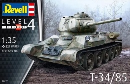 PLASTIKOWY model do sklejania radzieckiego czołgu T-34/85 + mata, klej, farby akrylowe, podkład do farb akrylowych...