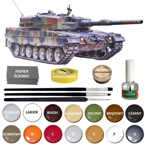 MODEL plastikowy czołg do sklejania LEOPARD 2A4 Polskie Siły Zbrojne Skala 1:35 + klej, farby... MODEL plastikowy czołg do sklejania LEOPARD 2A4 Polskie Siły Zbrojne Skala 1:35 + klej, farby...
