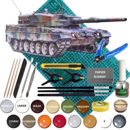 MODEL plastikowy czołg do sklejania LEOPARD 2A4 Polskie Siły Zbrojne Skala 1:35 + mata, klej, farby...