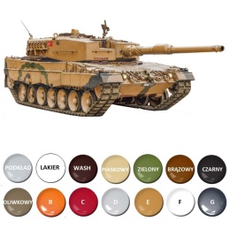 MODEL plastikowy czołg do sklejania LEOPARD 2A4 Skala 1:35 + farby, podkład, lakier...