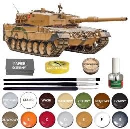 MODEL plastikowy czołg do sklejania LEOPARD 2A4 Skala 1:35 + klej, farby, podkład, lakier...