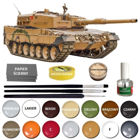 MODEL plastikowy czołg do sklejania LEOPARD 2A4 Skala 1:35 + klej, farby, podkład, lakier... MODEL plastikowy czołg do sklejania LEOPARD 2A4 Skala 1:35 + klej, farby, podkład, lakier...