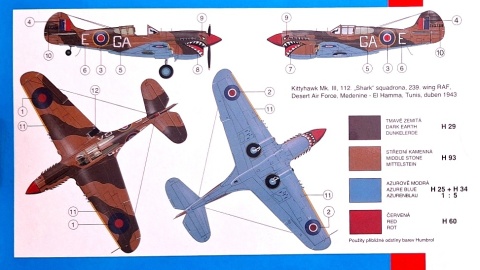 MODEL plastikowy do sklejania samolot Curtiss P-40K Kittyhawk Skala 1:72 Smer 0875