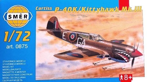 MODEL plastikowy do sklejania samolot Curtiss P-40K Kittyhawk Skala 1:72 Smer 0875