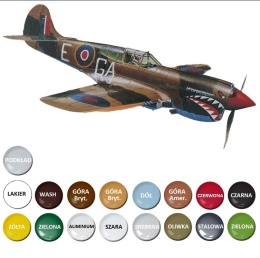 MODEL plastikowy do sklejania samolot Curtiss P-40K Kittyhawk Skala 1:72 + farby...