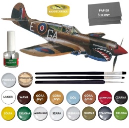 MODEL plastikowy do sklejania samolot Curtiss P-40K Kittyhawk Skala 1:72 + farby, klej, pędzle..
