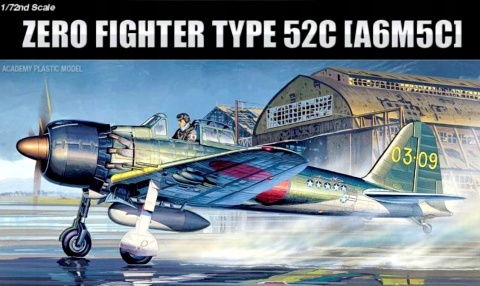 PLASTIKOWY model samolotu Mitsubishi A6M5c ZERO Type 52c Academy Skala 1:72 PLASTIKOWY model samolotu Mitsubishi A6M5c ZERO Type 52c Academy Skala 1:72
