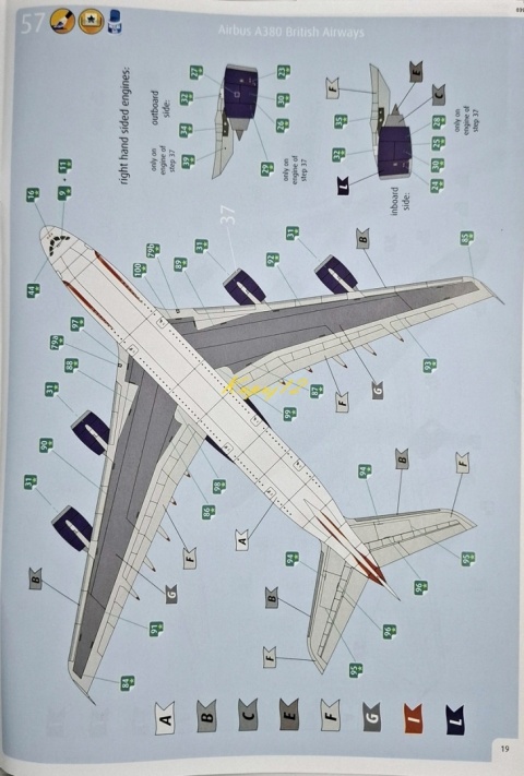 AIRBUS A380-800 duży plastikowy model samolotu pasażerskiego British Airways Revell skala 1:144 AIRBUS A380-800 duży plastikowy model samolotu pasażerskiego British Airways Revell skala 1:144