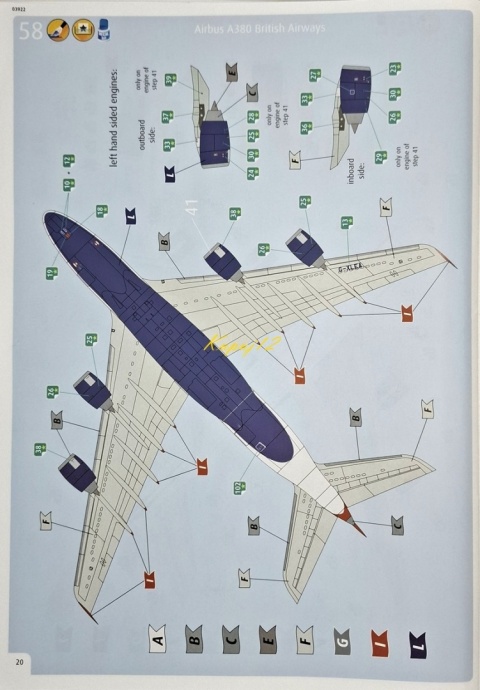 AIRBUS A380-800 duży plastikowy model samolotu pasażerskiego British Airways Revell skala 1:144 AIRBUS A380-800 duży plastikowy model samolotu pasażerskiego British Airways Revell skala 1:144