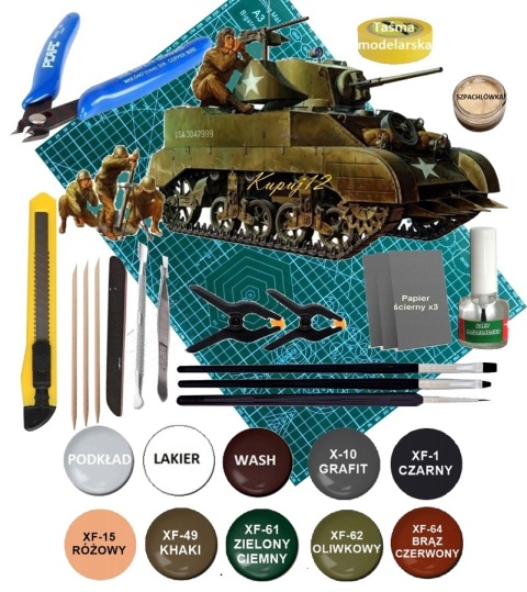 MODEL amerykańskiego czołgu M5A1 lekki czołg Tamiya Skala 1:35 MODEL amerykańskiego czołgu M5A1 lekki czołg Tamiya Skala 1:35