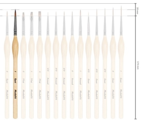 Pędzelek pędzel do malowania farbami akrylowymi, wodnymi, olejnymi syntetyczny włos punktowy nr.1