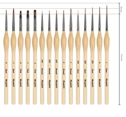 Pędzelki pędzel 15 sztuk do malowania farbami akrylowymi, wodnymi, olejnymi + paleta do mieszania farb + uchwyt na pędzle