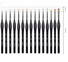 Pędzelki pędzel 15 sztuk do malowania farbami akrylowymi, wodnymi, olejnymi + paleta do mieszania farb + uchwyt na pędzle