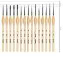 Pędzelki pędzel 15 sztuk do malowania farbami akrylowymi, wodnymi, olejnymi