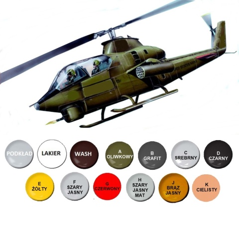 PLASTIKOWY model helikoptera Bell AH-1G Huey Cobra, Plastyk Skala 1:72_S134 PLASTIKOWY model helikoptera Bell AH-1G Huey Cobra, Plastyk Skala 1:72_S134