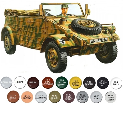 MODEL niemieckiego samochodu terenowego Kubelwagen type 82 Tamiya Skala 1:35 MODEL niemieckiego samochodu terenowego Kubelwagen type 82 Tamiya Skala 1:35