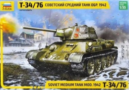 MODEL radzieckiego czołgu T-34/76 model 1942 Zvezda skala 1:35_3686
