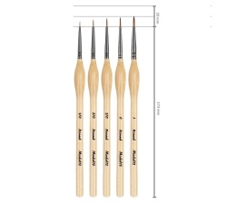 PĘDZLE DO MALOWANIA NYLONOWE ARTYSTYCZNE MALARSKIE PRECYZYJNE ZESTAW 5 SZT okrągłe