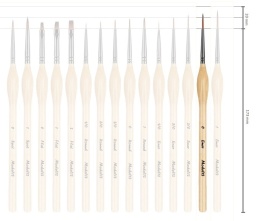 Pędzelek pędzel do malowania farbami akrylowymi, wodnymi, olejnymi syntetyczny włos liner okrągły nr.0