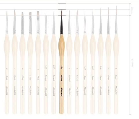 Pędzelek pędzel do malowania farbami akrylowymi, wodnymi, olejnymi syntetyczny włos okrągły nr. 2/0