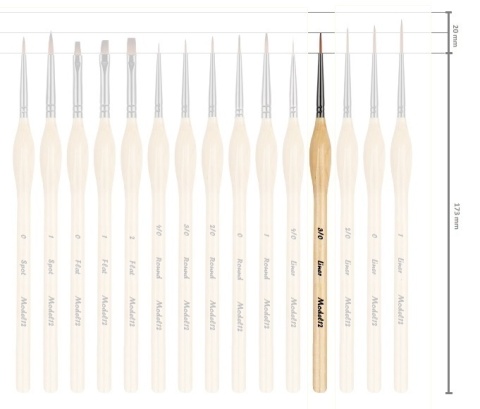 Pędzelek pędzel do malowania farbami akrylowymi, wodnymi, olejnymi syntetyczny włos liner okrągły nr. 3/0