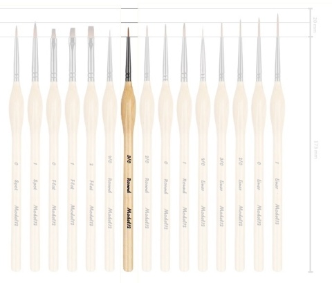 Pędzelek pędzel do malowania farbami akrylowymi, wodnymi, olejnymi syntetyczny włos okrągły nr. 3/0