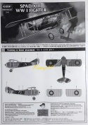 PLASTIKOWY model francuskiego samolotu myśliwskiego SPAD XIII WWI Fighter Academy Skala 1:72