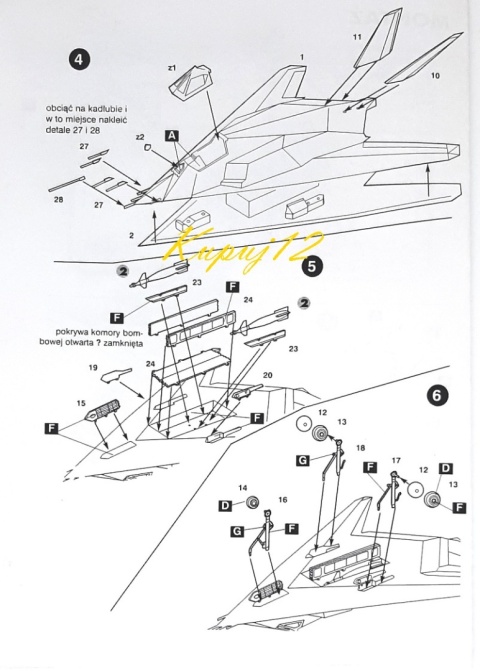 PLASTIKOWY model samolotu YF-117A FSD Scorpion Areo Skala 1:72 PLASTIKOWY model samolotu YF-117A FSD Scorpion Areo Skala 1:72
