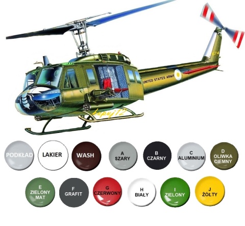 PLASTIKOWY model śmigłowca helikopter UH-1D Iroquois Italeri Skala 1:72 PLASTIKOWY model śmigłowca helikopter UH-1D Iroquois Italeri Skala 1:72