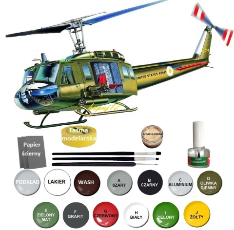 PLASTIKOWY model śmigłowca helikopter UH-1D Iroquois Italeri Skala 1:72 PLASTIKOWY model śmigłowca helikopter UH-1D Iroquois Italeri Skala 1:72