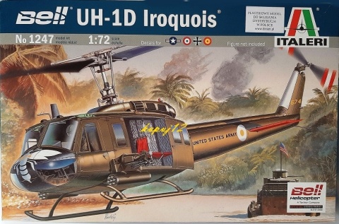 PLASTIKOWY model śmigłowca helikopter UH-1D Iroquois Italeri Skala 1:72 PLASTIKOWY model śmigłowca helikopter UH-1D Iroquois Italeri Skala 1:72