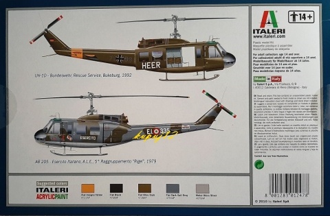 PLASTIKOWY model śmigłowca helikopter UH-1D Iroquois Italeri Skala 1:72 PLASTIKOWY model śmigłowca helikopter UH-1D Iroquois Italeri Skala 1:72