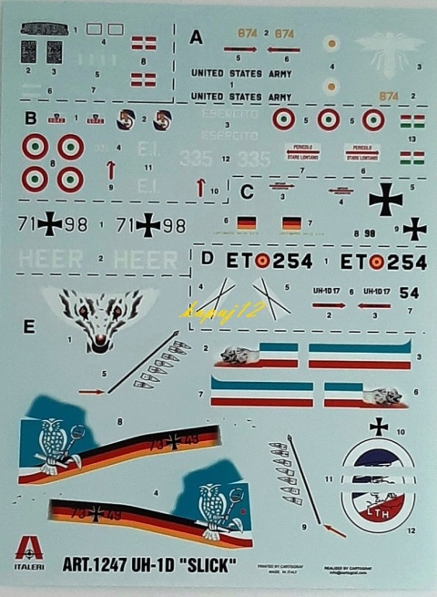 PLASTIKOWY model śmigłowca helikopter UH-1D Iroquois Italeri Skala 1:72 PLASTIKOWY model śmigłowca helikopter UH-1D Iroquois Italeri Skala 1:72