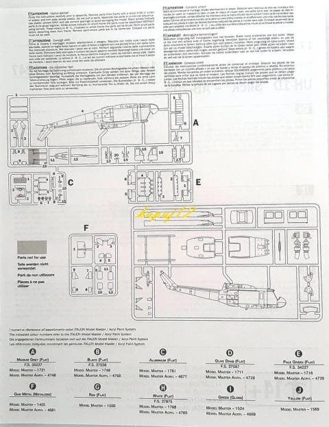 PLASTIKOWY model śmigłowca helikopter UH-1D Iroquois Italeri Skala 1:72 PLASTIKOWY model śmigłowca helikopter UH-1D Iroquois Italeri Skala 1:72