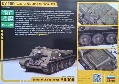 MODEL radzieckiego niszczyciela czołgów SU-100 Zvezda skala 1:35_3688 MODEL radzieckiego niszczyciela czołgów SU-100 Zvezda skala 1:35_3688