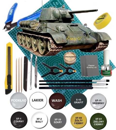 Model radzieckiego czołgu T34/76 rok 1943 Tamiya Skala 1:35_35149