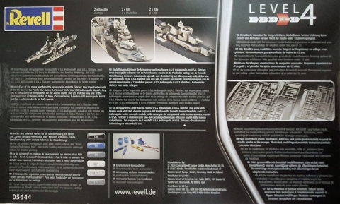 2 okręty amerykańskie U.S.S. Indianapolis U.S.S. Fletcher Pacific Warriors Revell skala 1:700