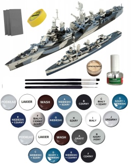 2 okręty amerykańskie U.S.S. Indianapolis U.S.S. Fletcher Pacific Warriors Revell skala 1:700