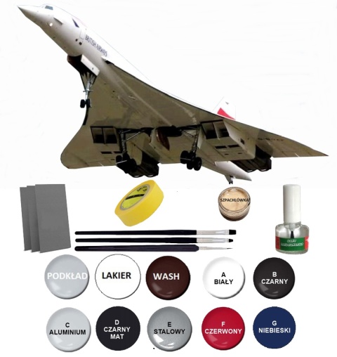 Concorde British Airways duży plastikowy model do sklejania samolotu pasażerskiego Revell Skala 1:144_04257 Concorde British Airways duży plastikowy model do sklejania samolotu pasażerskiego Revell Skala 1:144_04257