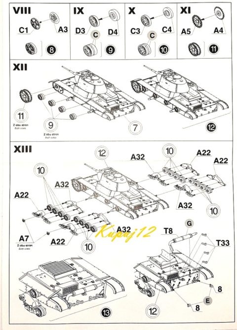 Model plastikowy radziecki lekki czołg T-26C Mirage skala 1:72