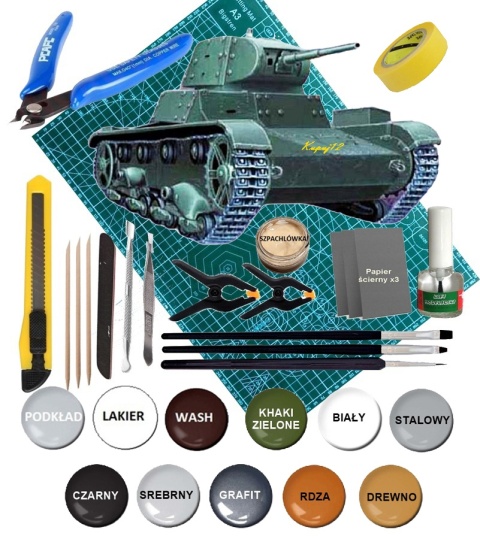 Model plastikowy radziecki lekki czołg T-26C Mirage skala 1:72