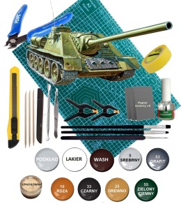 Model radzieckiego niszczyciela czołgów SU-100 Zvezda skala 1:72 5044